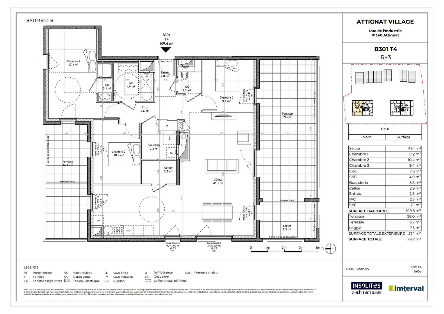 Appartement ATTIGNAT (01340) 4 pi&egrave;ces 109.60 m&sup2;