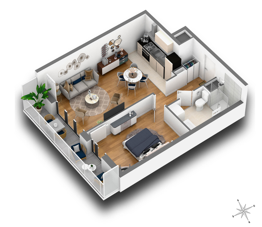 Appartement L HAY LES ROSES (94240) 2 pi&egrave;ces 44.75 m&sup2;