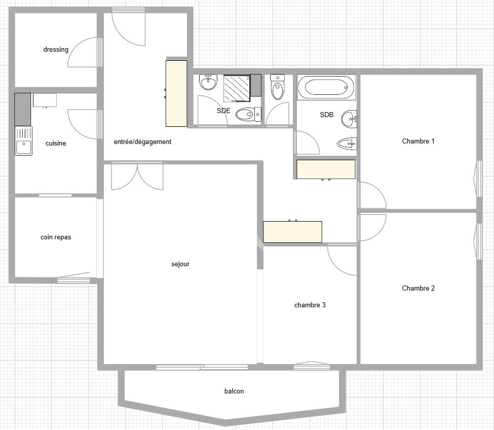 Appartement PARIS (75013) 4 pi&egrave;ces 94.00 m&sup2;
