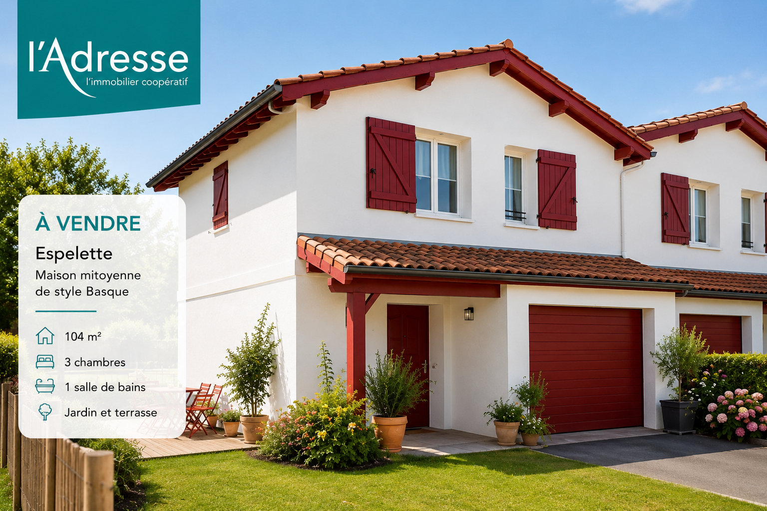 Maison ESPELETTE (64250) 4 pi&egrave;ces 104.00 m&sup2;