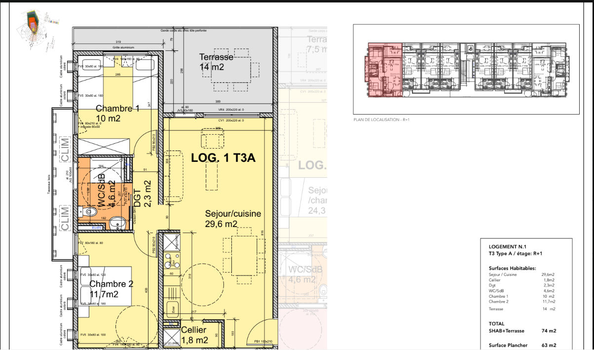 Programme Neuf REMIRE MONTJOLY (97354) 3 pi&egrave;ces 60.00 m&sup2;